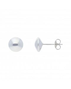 New Sterling Silver 8mm Polished Dome Stud Earrings
