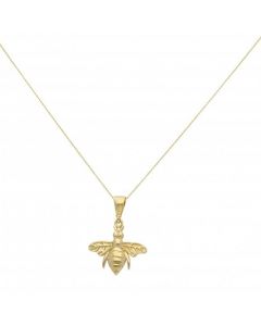 New 9ct Yellow Gold Manchester Bumble Bee Pendant & Necklace