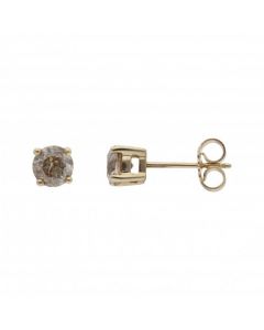 Pre-Owned 9ct Gold 1.07 Carat Champagne Diamond Stud Earrings