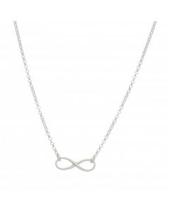 New Sterling Silver Infinity Symbol 17 Inch Chain Necklace