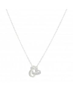 New Sterling Silver Cubic Zirconia Knot Pendant & Necklace