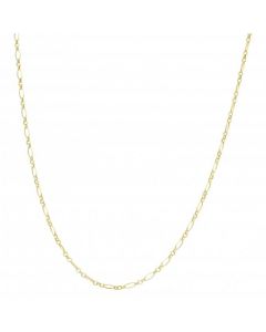 New 9ct Gold 18" Diamond-Cut Figaro Belcher Chain Necklace
