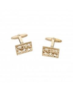 Pre-Owned 9ct Yellow Gold Cutout Patterned Cufflinks