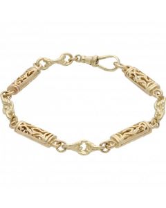 New 9ct Yellow Gold Filigree & Knot Link Ladies Bracelet 16.5g