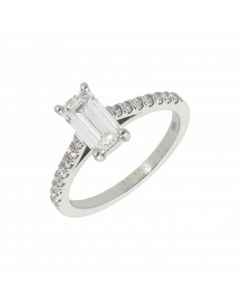 Pre-Owned Platinum 1.05ct GIA Diamond Solitaire & Shoulders Ring