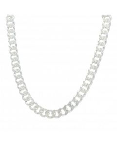 New Sterling Silver Cubic Zirconia 24 Inch Cuban Curb Necklace