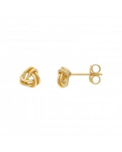 New 9ct Yellow Gold Double Knot Stud Earrings