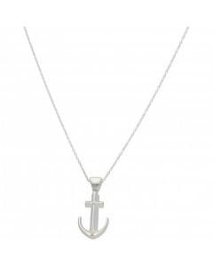 New Sterling Silver Anchor Pendant & 18 Inch Chain Necklace
