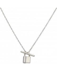 New Sterling Silver Padlock & T-Bar 18 Inch Necklace