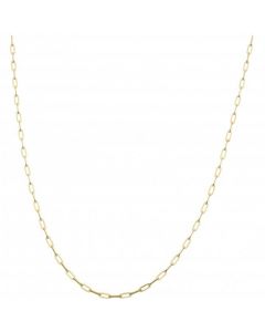New 9ct Yellow Gold 18 Inch Hollow Paperclip Link Chain Necklace