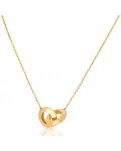 New 9ct Yellow Gold Small Double Circle Necklace