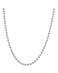Pre-Owned 9ct White Gold 30 Inch Plug Bead Chain Necklace