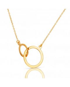 New 9ct Yellow Gold Adjustable Double Circle Necklace
