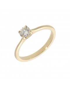New 9ct Yellow Gold 0.39 Carat Diamond Solitaire Ring
