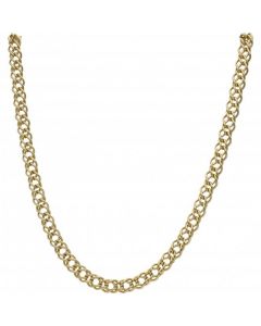 Pre-Owned 9ct Yellow Gold 19 Inch Double Curb Chain Necklace