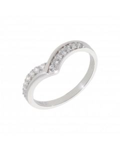 New 9ct White Gold 0.25ct Diamond Wishbone Eternity Style Ring