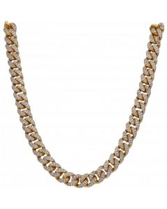 New 9ct Gold 28 Inch Solid Cubic Zirconia Cuban Curb Chain 5.6oz