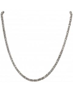 Pre-Owned 9ct White Gold 18 Inch Byzantine Chain Necklace