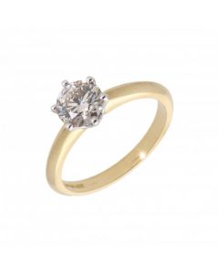 New 18ct Yellow Gold 1.02ct Diamond Solitaire Single Stone Ring