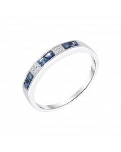New 18ct White Gold Sapphire & Diamond Eternity Ring