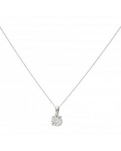New 9ct White Gold 0.12ct Illusion Diamond Pendant & Necklace