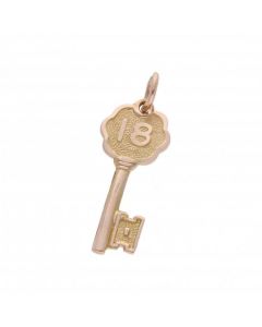 Pre-Owned 9ct Yellow Gold Age 18 Key Charm