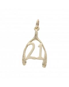 Pre-Owned 9ct Yellow Gold Age 21 Wishbone Pendant