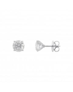 New 18ct White Gold 2.47ct Diamond Solitaire Stud Earrings