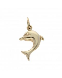 Pre-Owned 9ct Yellow Gold Hollow Dolphin Charm
