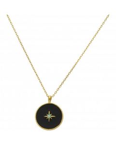 New Sterling Silver & Gold Plate Black & Cultured Opal Necklace
