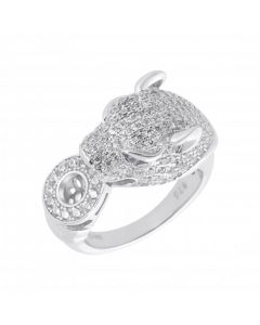 New Sterling Silver Cubic Zirconia Leopard Ring