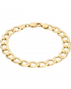New 9ct Yellow Gold 8.5 Inch Solid Curb Mens Bracelet 17g