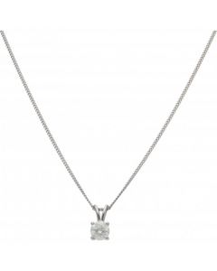 New 18ct Gold 0.89 Carat Diamond Solitaire Pendant Necklace