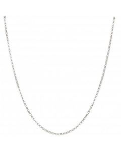 Pre-Owned 9ct White Gold 22 Inch Hollow Belcher Chain Necklace