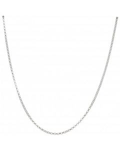Pre-Owned 9ct White Gold 18 Inch Hollow Belcher Chain Necklace