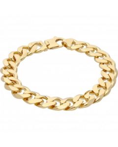 New 9ct Yellow Gold 9.5Inch Heavy Solid Mens Curb Bracelet 2.3oz