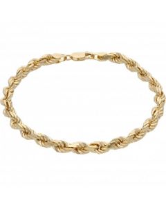 New 9ct Yellow Gold 8 Inch Heavy Solid Rope Bracelet 15.4g