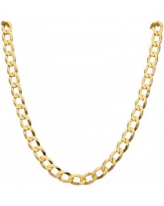 New 9ct Gold Solid 26 Inch Heavy Flat Curb Necklace 1.6oz