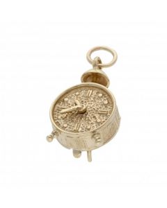 Pre-Owned 9ct Yellow Gold Hollow Alarm Clock Charm