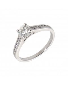 New 18ct White Gold Total 0.61ct Diamond Solitaire Ring