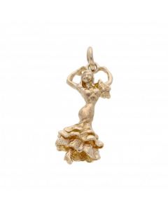 Pre-Owned 9ct Yellow Gold Flamenco Dancer Charm