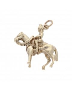 Pre-Owned 9ct Yellow Gold Horse & Horseman Charm Pendant