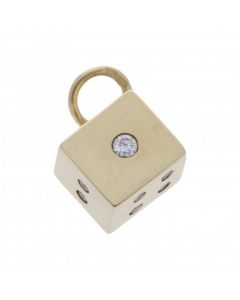 Pre-Owned 9ct Yellow Gold Cubic Zirconia Set Dice Charm