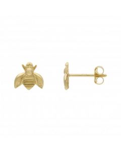 New 9ct Yellow Gold Manchester Bee Stud Earrings