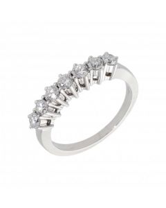 New 18ct White Gold 7 Stone 0.75ct Diamond Eternity Ring