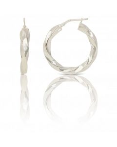 New Sterling Silver Twisted Style Creole Hoop Earrings