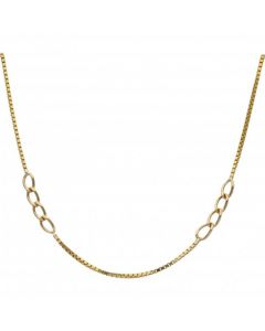 Pre-Owned 9ct Yellow Gold 16 Inch Box & Curb Link Chain Necklace