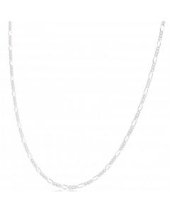 New Sterling Silver 24 Inch Figaro Link Chain Necklace