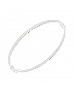 New Sterling Silver Polished Oval Ladies Bangle