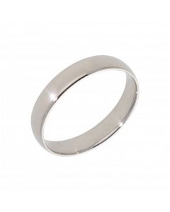 New 9ct White Gold 4mm Court Wedding Ring Band